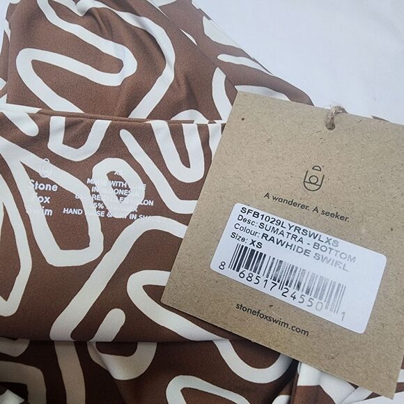 NWT Stone Fox Swim Rawhide Swirl Sumatra Bikini Bottoms (XS) - Picture 4 of 4